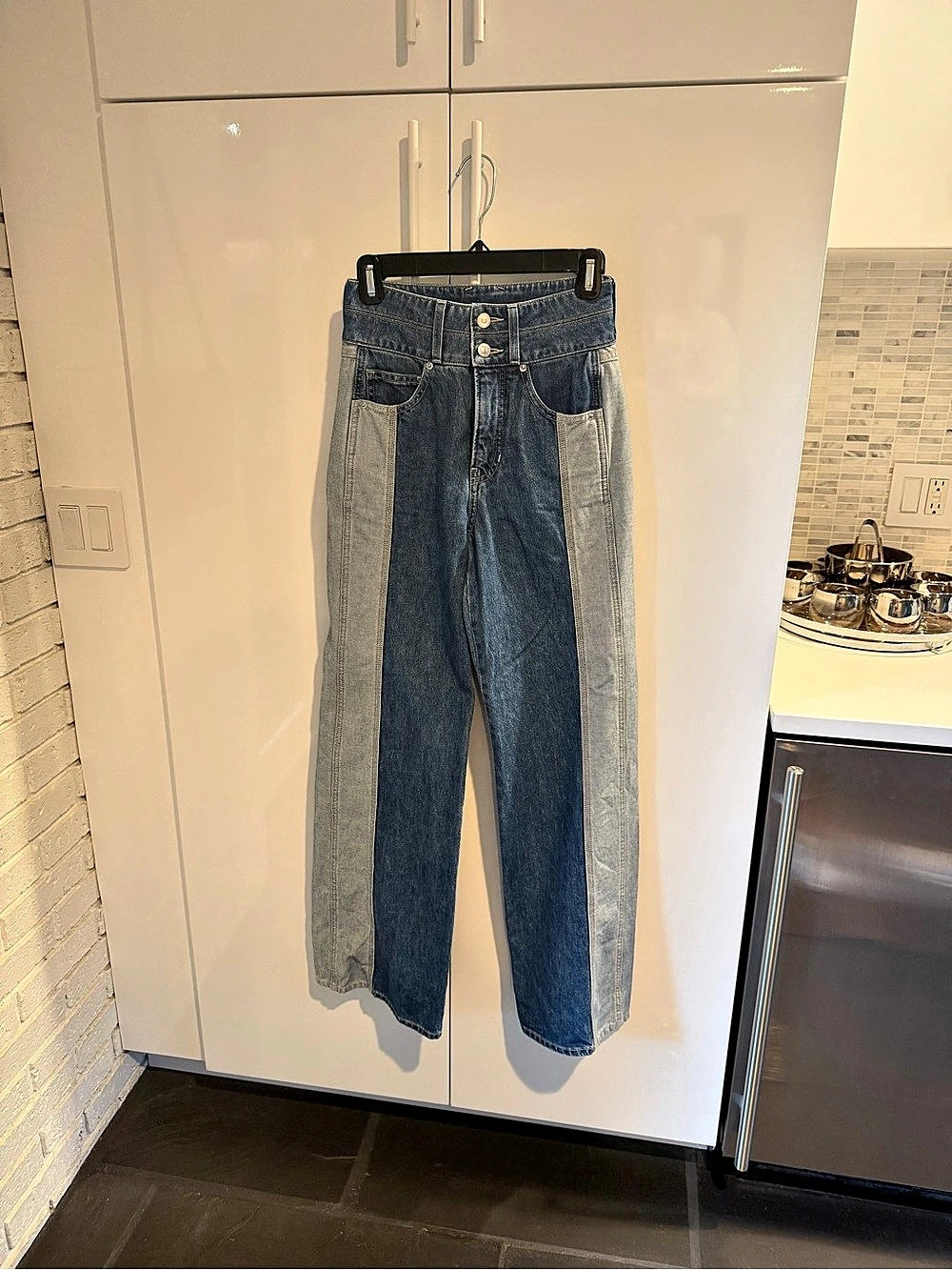 Veronica Beard Taylor Color Block High Rise Jeans Waist 24 Like New